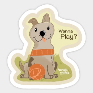 Playfull doggy Sticker